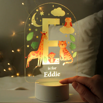Personalised Animal Alphabet LED Colour Changing Night Light LED Lights, Candles & Decorations Everything Personal