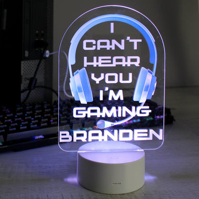 Personalised Blue Gaming LED Colour Changing Light LED Lights, Candles & Decorations Everything Personal