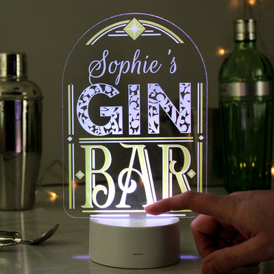 Personalised Gin Bar LED Colour Changing Light LED Lights, Candles & Decorations Everything Personal