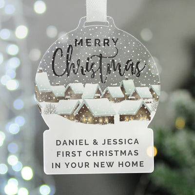 Personalised Christmas Home Acrylic Snow Globe Shaped Decoration Christmas Decorations Everything Personal
