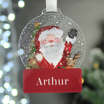 Personalised Santa Acrylic Snow Globe Shaped Decoration Christmas Decorations Everything Personal
