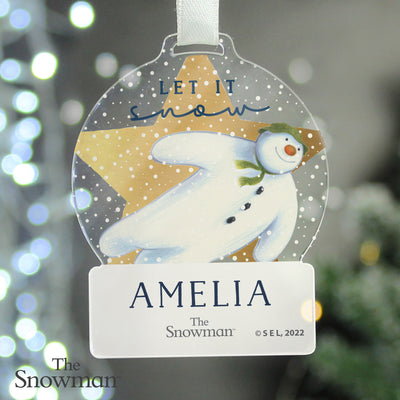 Personalised The Snowman Acrylic Decoration Christmas Decorations Everything Personal