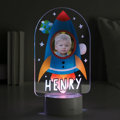 Personalised Rocket Photo Upload LED Colour Changing Night Light LED Lights, Candles & Decorations Everything Personal
