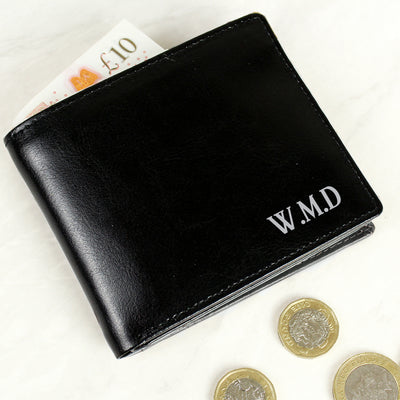 Personalised Initial Leather Wallet Leather & Leatherette Everything Personal
