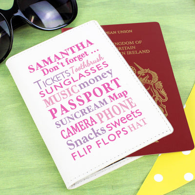 Personalised Don't Forget Cream Passport Holder Leather & Leatherette Everything Personal