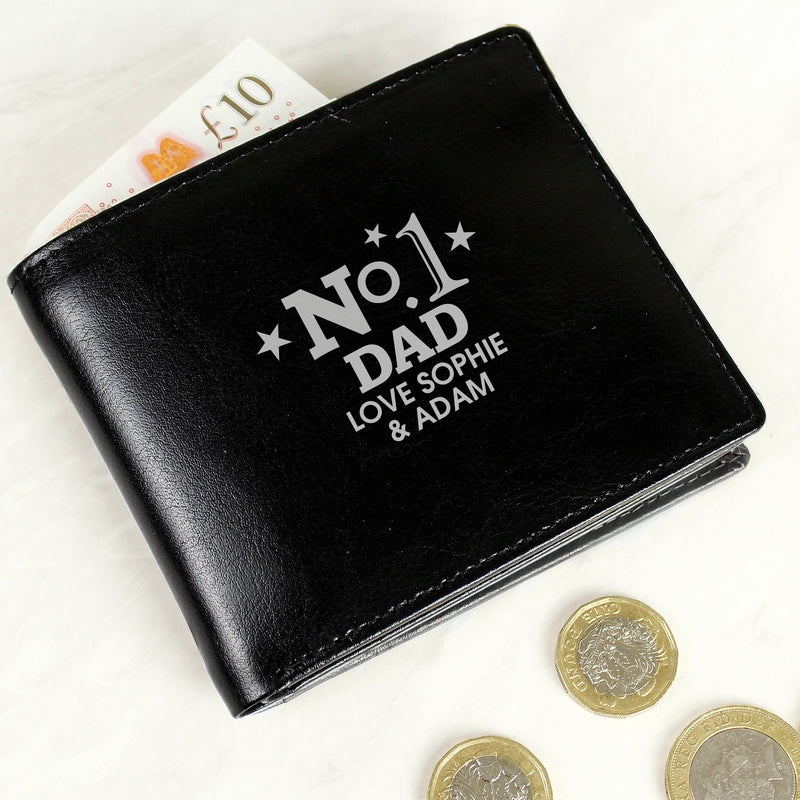Personalised No.1 Leather Wallet Leather & Leatherette Everything Personal