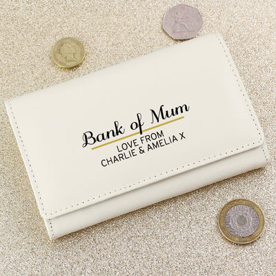 Personalised Classic Cream Leather Purse Leather & Leatherette Everything Personal
