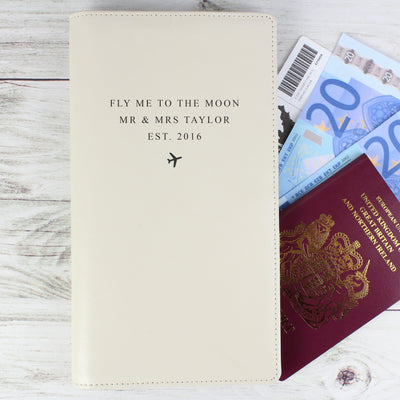 Personalised Travel Document Holder Leather & Leatherette Everything Personal