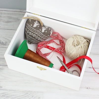 Personalised Sewing Kit White Wooden Keepsake Box Trinket, Jewellery & Keepsake Boxes Everything Personal