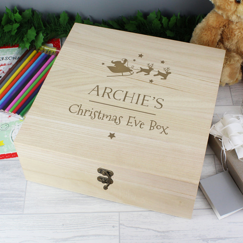 Personalised Wooden Christmas Eve Box Trinket, Jewellery & Keepsake Boxes Everything Personal
