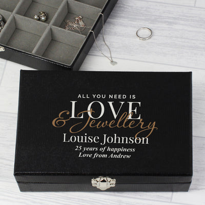 Personalised Love & Jewellery Organiser Box Trinket, Jewellery & Keepsake Boxes Everything Personal