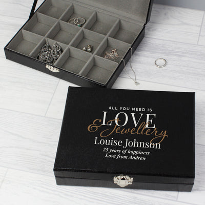 Personalised Love & Jewellery Organiser Box Trinket, Jewellery & Keepsake Boxes Everything Personal