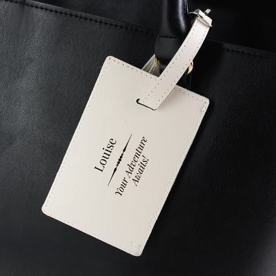Personalised Classic Cream Luggage Tag Leather & Leatherette Everything Personal