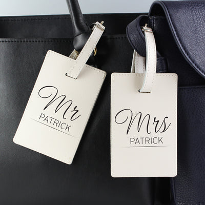 Personalised Couples Classic Cream Luggage Tags Leather & Leatherette Everything Personal