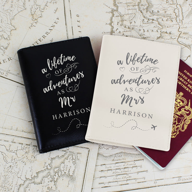 Personalised Lifetime of Adventures Couples Passports Leather & Leatherette Everything Personal