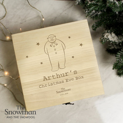 Personalised The Snowman Wooden Christmas Eve Box Trinket, Jewellery & Keepsake Boxes Everything Personal