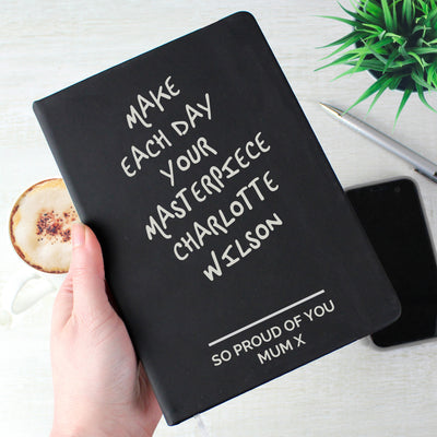 Personalised Black Hardback Notebook Stationery & Pens Everything Personal