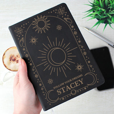 Personalised Celestial Black Hardback Notebook Stationery & Pens Everything Personal