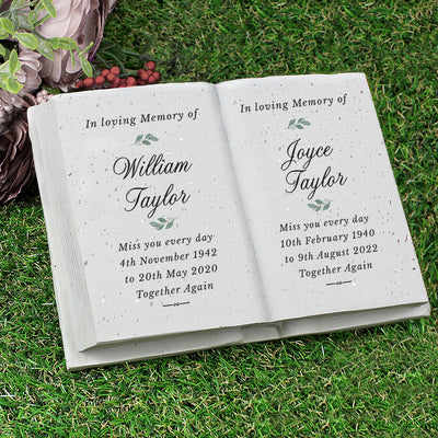 Personalised Couples In Loving Memory Resin Book Ornaments Everything Personal