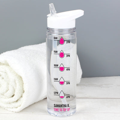 Personalised Pink 'Hydration Tracker' Water Bottle Kitchen, Baking & Dining Gifts Everything Personal