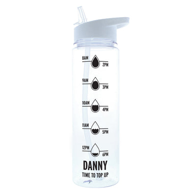 Personalised Black 'Hydration Tracker' Island Water Bottle Food & Drink Everything Personal