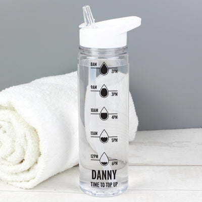 Personalised Black 'Hydration Tracker' Water Bottle Kitchen, Baking & Dining Gifts Everything Personal