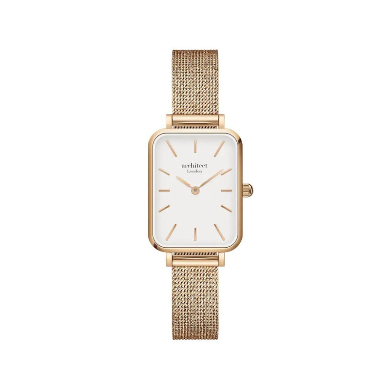Ladies Personalised Architect Lille Watch with a Rose Gold Mesh Strap Engraved with Your Own Handwriting or Drawing Jewellery Everything Personal