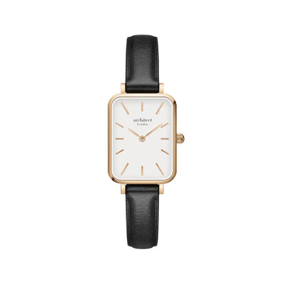 Ladies Personalised Architect Lille Watch with White Face & Black Leather Strap Engraved with Your Own Handwriting or Drawing Jewellery Everything Personal
