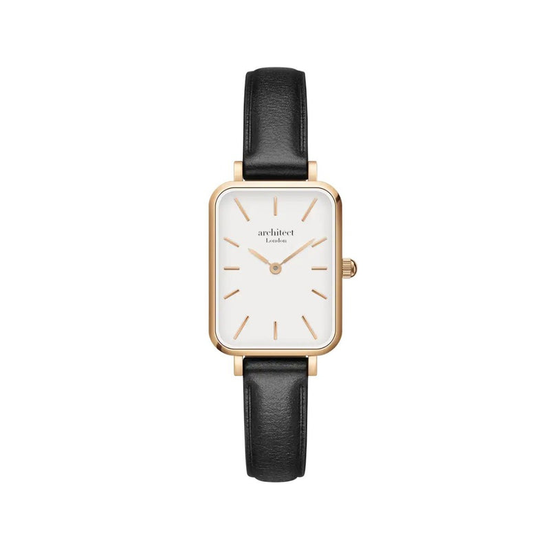 Ladies Personalised Architect Lille Watch with White Face & Black Leather Strap Engraved with Your Own Handwriting or Drawing Jewellery Everything Personal