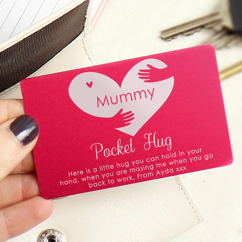 Personalised Pocket Hug Cerise Pink Wallet Card Keepsakes Everything Personal