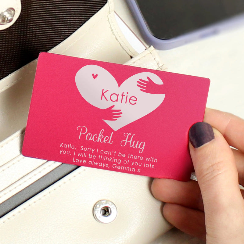Personalised Pocket Hug Cerise Pink Wallet Card Keepsakes Everything Personal