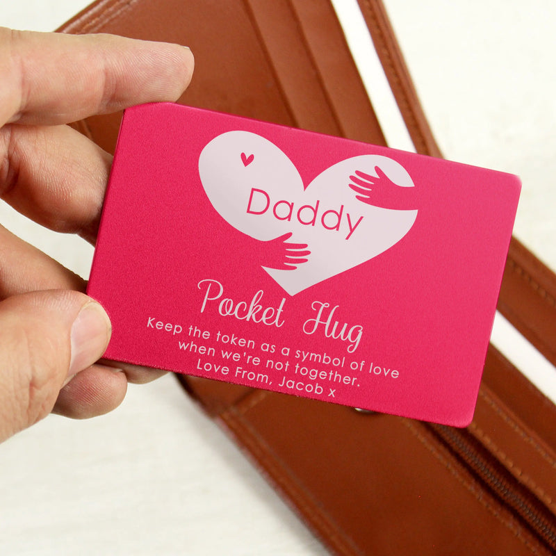 Personalised Pocket Hug Cerise Pink Wallet Card Keepsakes Everything Personal