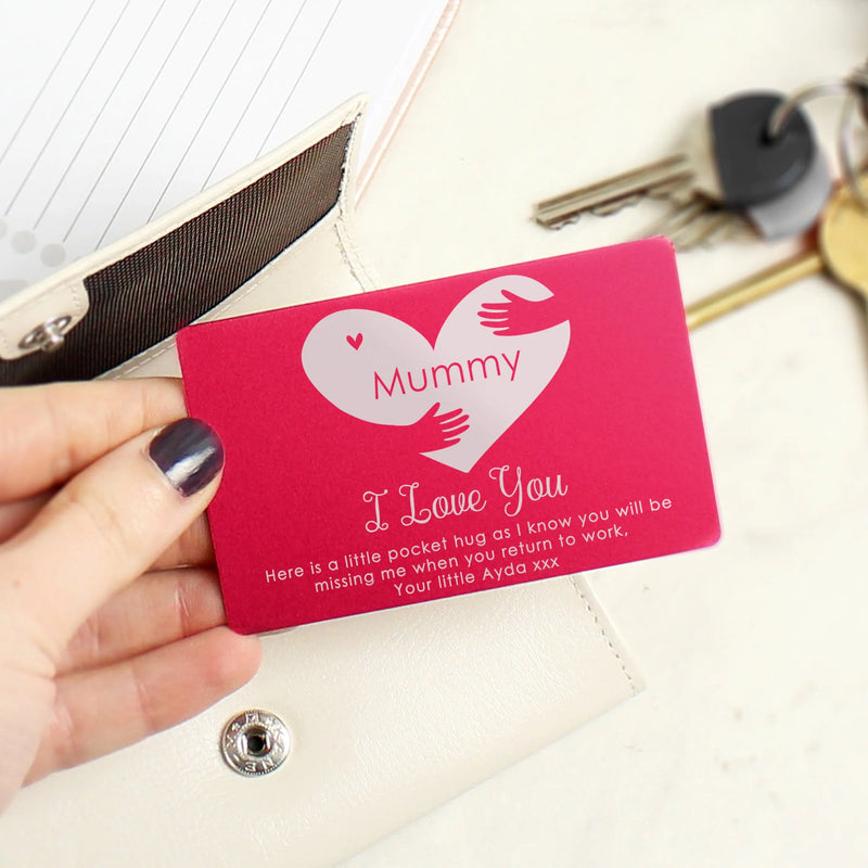 Personalised Pocket Hug Cerise Pink Wallet Card Keepsakes Everything Personal