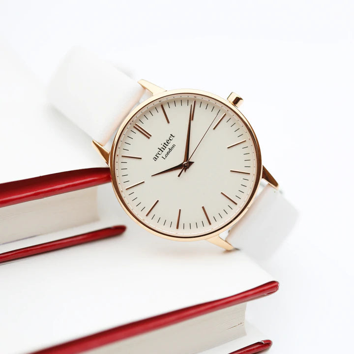Ladies Personalised Architect Blanc Watch with a White Interchangeable Strap Engraved with Your Own Handwriting or Drawing Jewellery Everything Personal