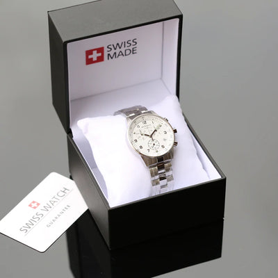 Swiss Made Men's Personalised Architect Endeavour Silver Watch Engraved with Your Own Handwriting or Drawing Jewellery Everything Personal