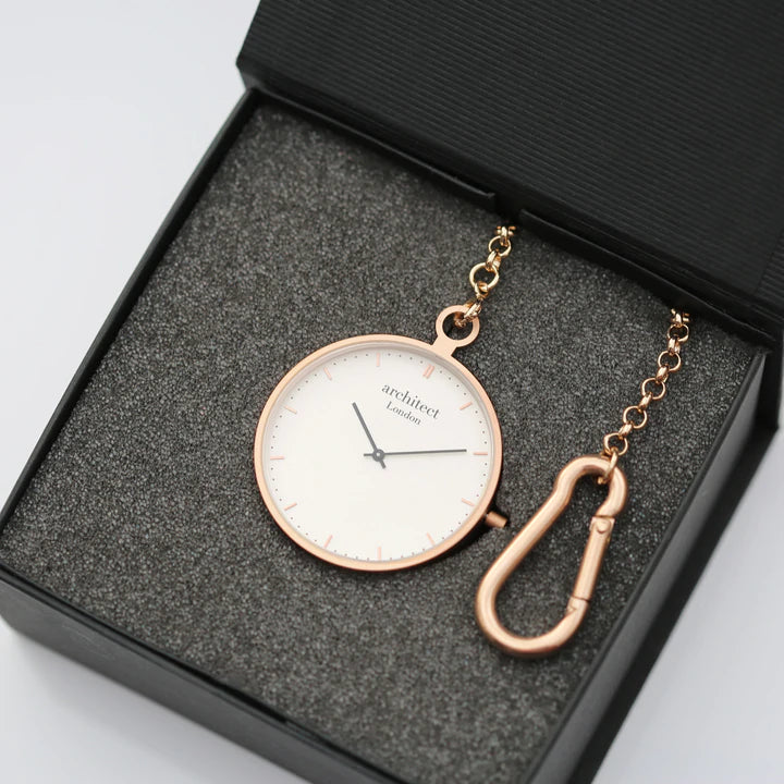 Personalised Custom Modern Silver, Rose Gold or Black Pocket Watch Engraved with Your Own Handwriting or Drawing Jewellery Everything Personal