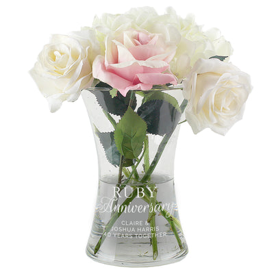 Personalised 'Ruby Anniversary' Glass Vase Everything Personal