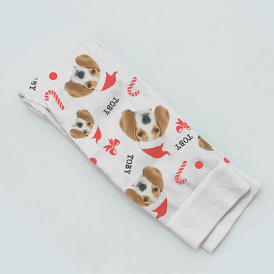 Personalised Christmas Pet Photo Socks White Clothing Everything Personal