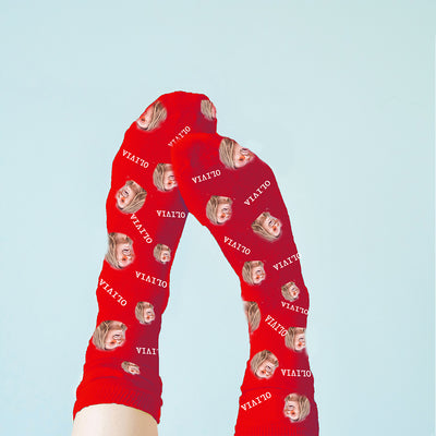 Personalised Photo Socks Red Clothing Everything Personal