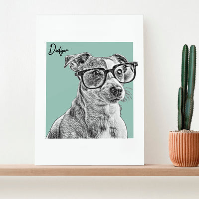 Personalised Pet Portrait Sketch Print A4 Print Only Framed Prints & Canvases Everything Personal