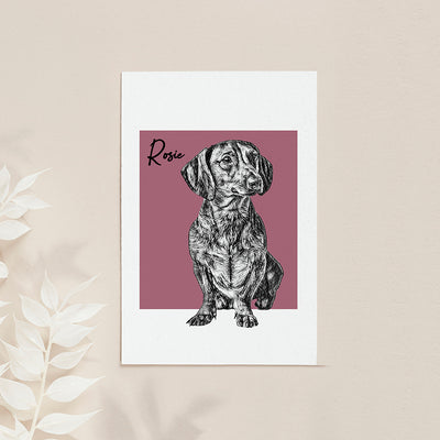 Personalised Pet Portrait Sketch Print A2 Print Only Framed Prints & Canvases Everything Personal